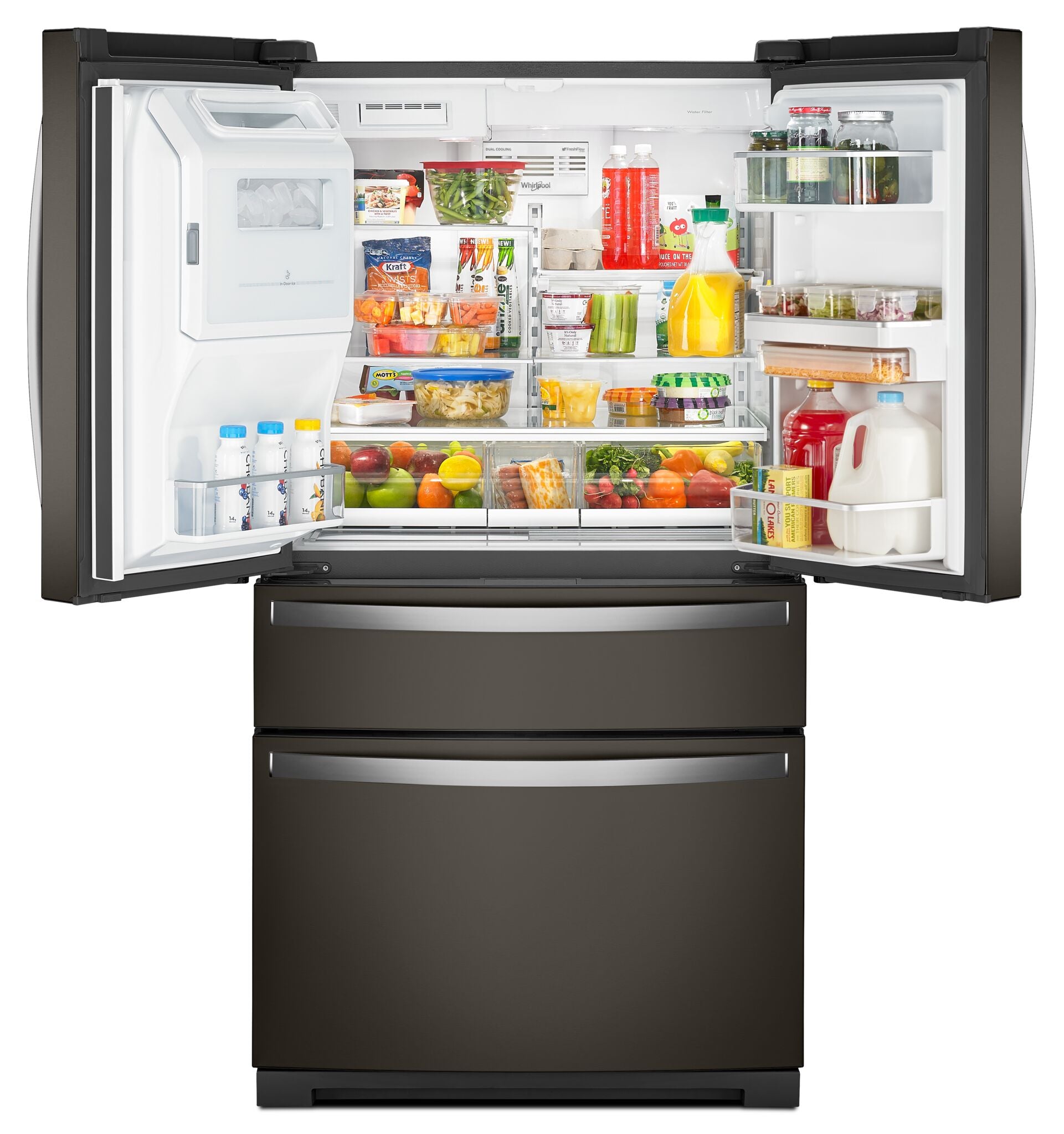 Whirlpool 33" 26.2 Cu. Ft. Black Stainless French Door Refrigerator - WRMF7736PV