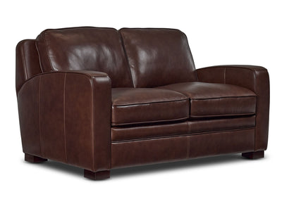 Wilmington Leather Loveseat - Dark Brown
