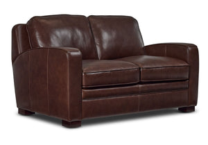 Wilmington Leather Loveseat - Dark Brown