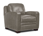 Wilmington Leather Sofa, Loveseat and Chair Set - Light Grey