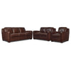 Wilmington Leather Sofa, Loveseat and Chair Set - Dark Brown