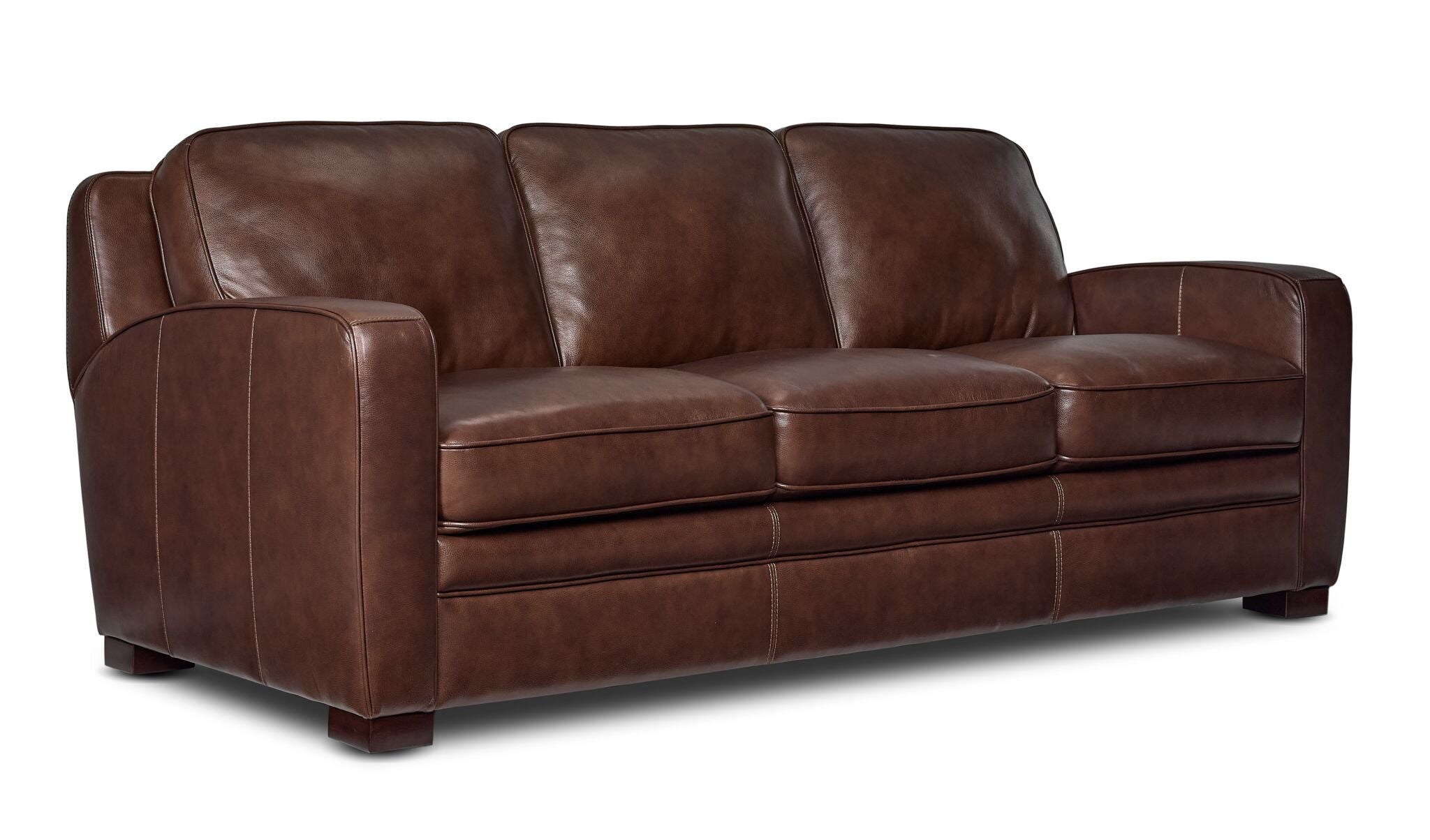 Wilmington Leather Sofa, Loveseat and Chair Set - Dark Brown