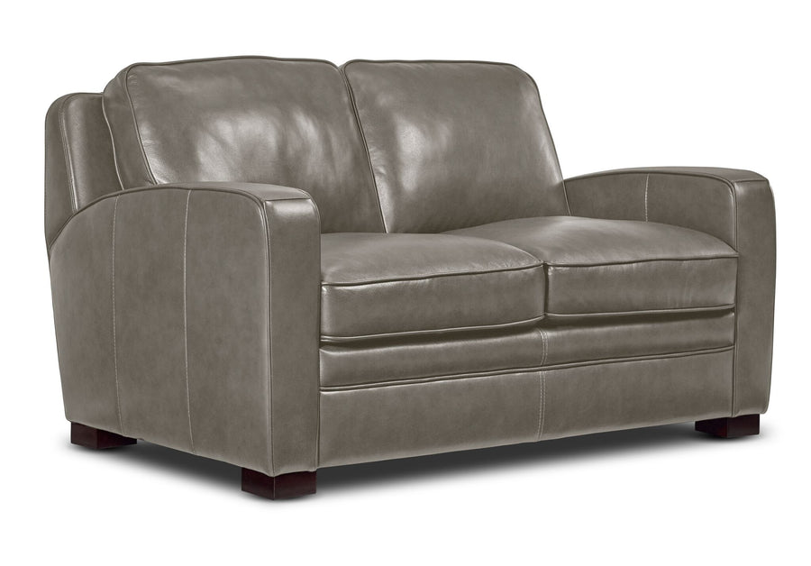 Wilmington Leather Loveseat - Light Grey