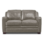 Wilmington Leather Loveseat - Light Grey