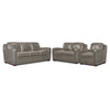 Wilmington Leather Sofa, Loveseat and Chair Set - Light Grey