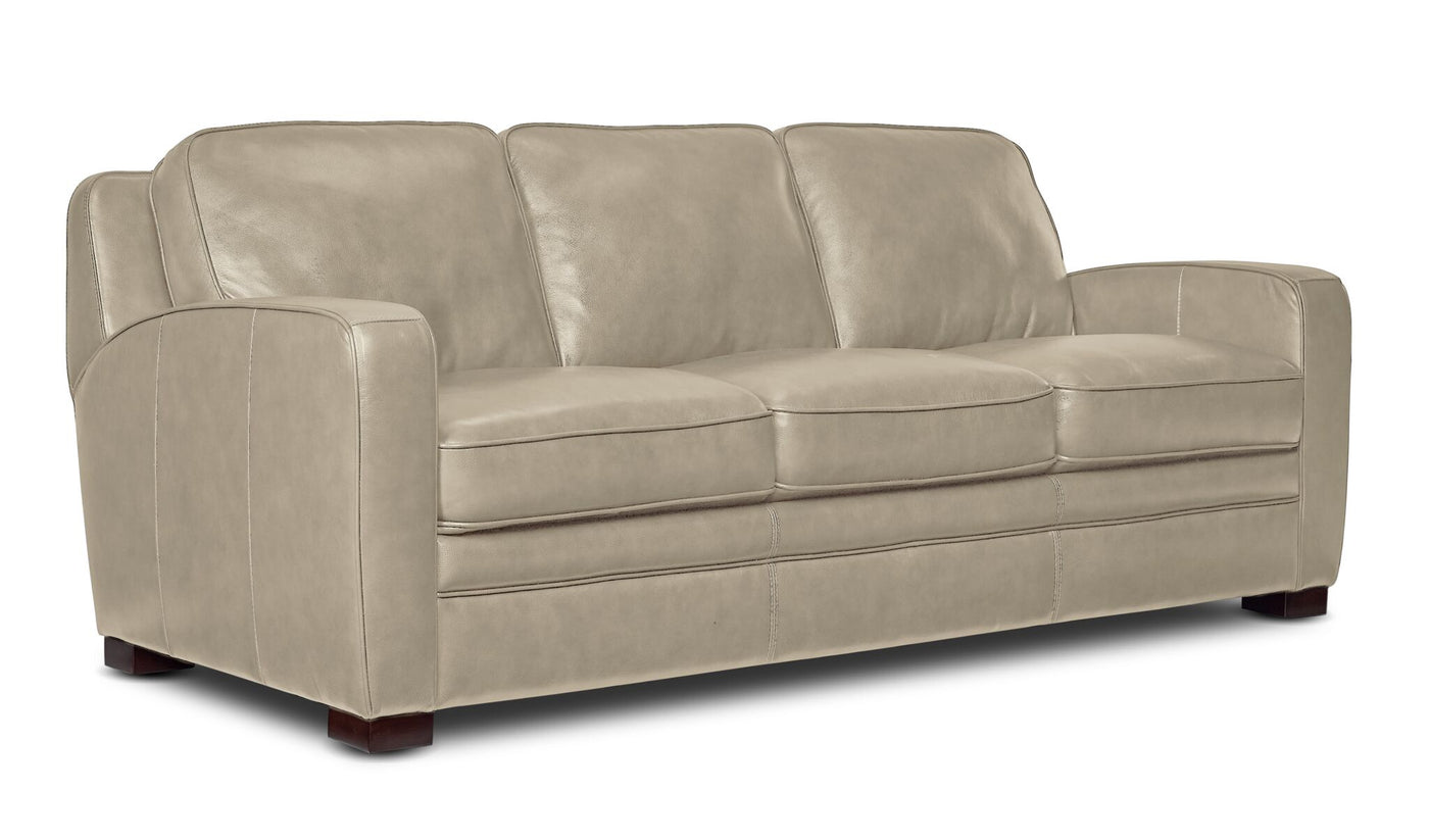 Wilmington Leather Sofa, Loveseat and Chair Set - Ivory