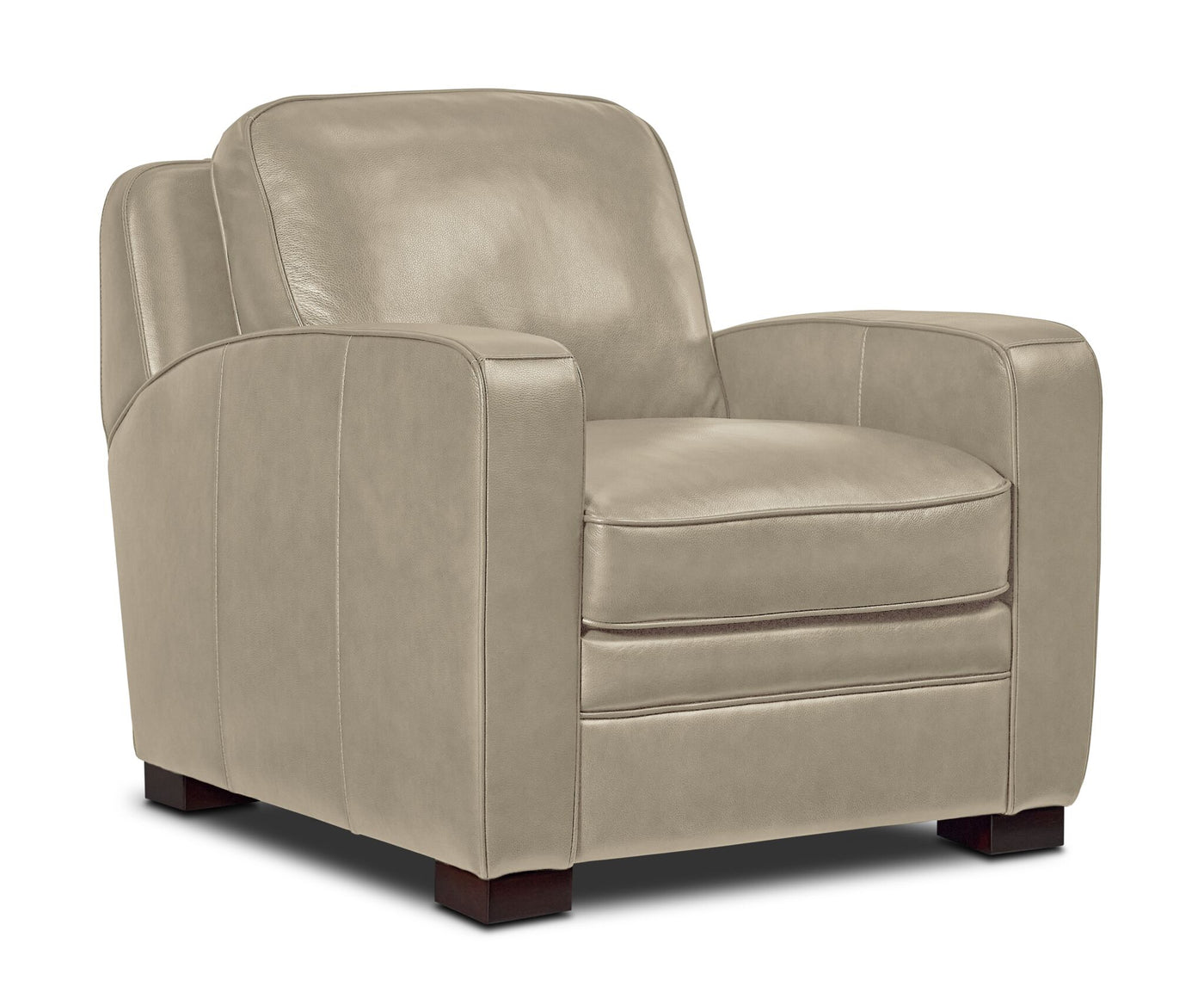 Wilmington Leather Sofa, Loveseat and Chair Set - Ivory