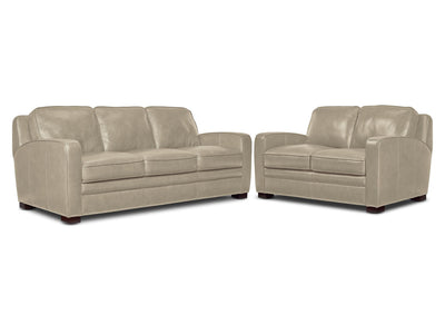 Wilmington Leather Sofa and Loveseat Set - Ivory