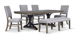 Yorkshire 6 - Piece Extendable Dining set - Warm Grey