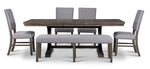 Yorkshire 6 - Piece Extendable Dining set - Warm Grey