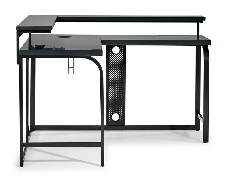 Zander II LShaped Gaming Computer Desk Grey Leon's