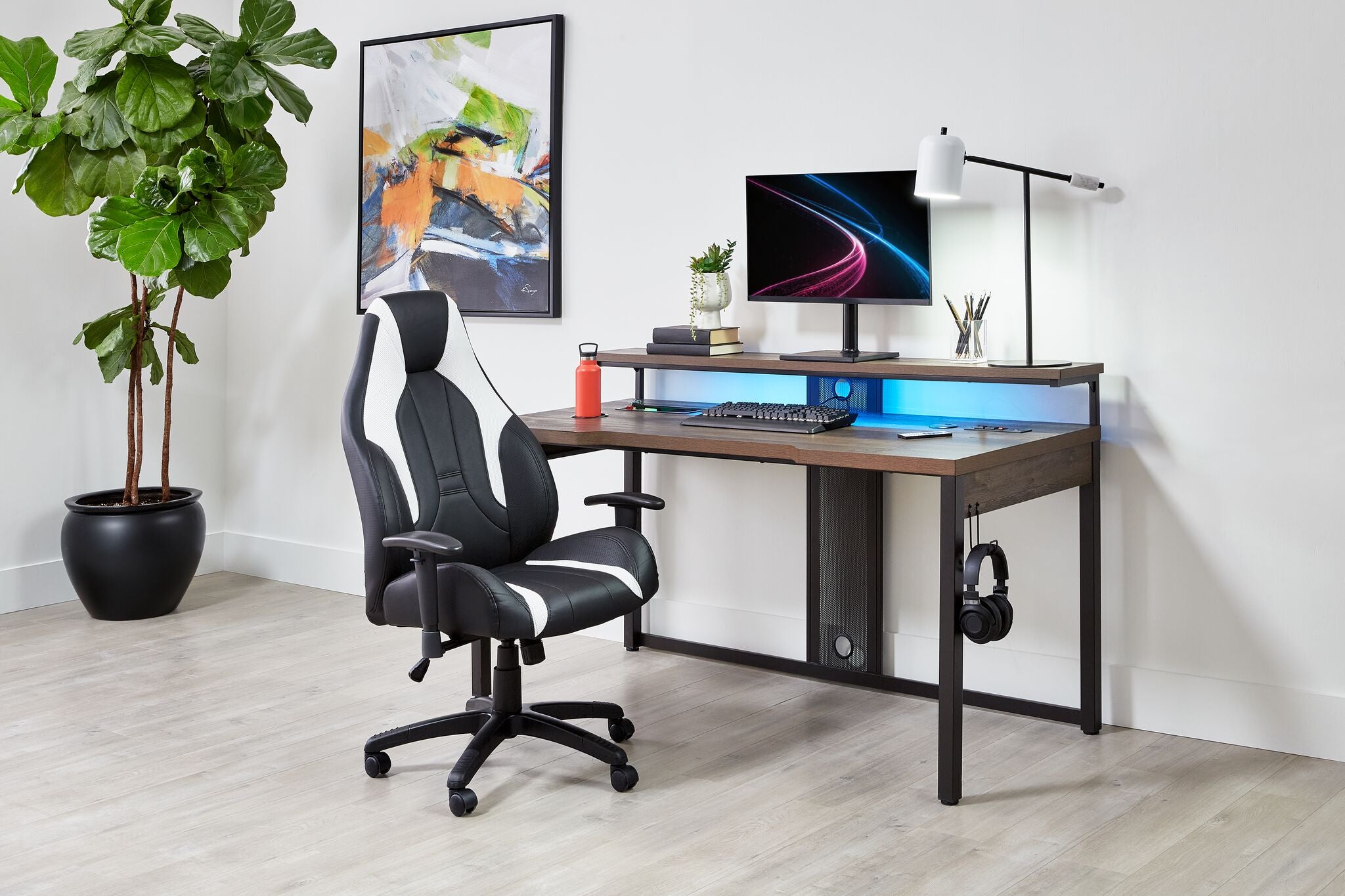 ＩＤ：Ｇ945176　デスク Gymax 59'' Corner Computer Desk L-Shaped Desk w/ Letter Size File