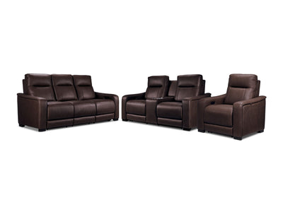 In Harmony - Zeppelin Power Reclining Sofa, Loveseat and Recliner Set - Brown