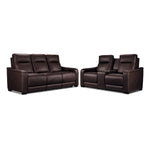 In Harmony - Zeppelin Power Reclining Sofa and Loveseat Set - Brown