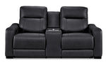 In Harmony - Zeppelin Power Reclining Loveseat - Dark Grey
