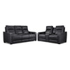 In Harmony - Zeppelin Power Reclining Sofa and Loveseat Set - Dark Grey