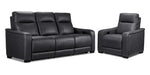 In Harmony - Zeppelin Power Reclining Sofa and Recliner Set- Dark Grey
