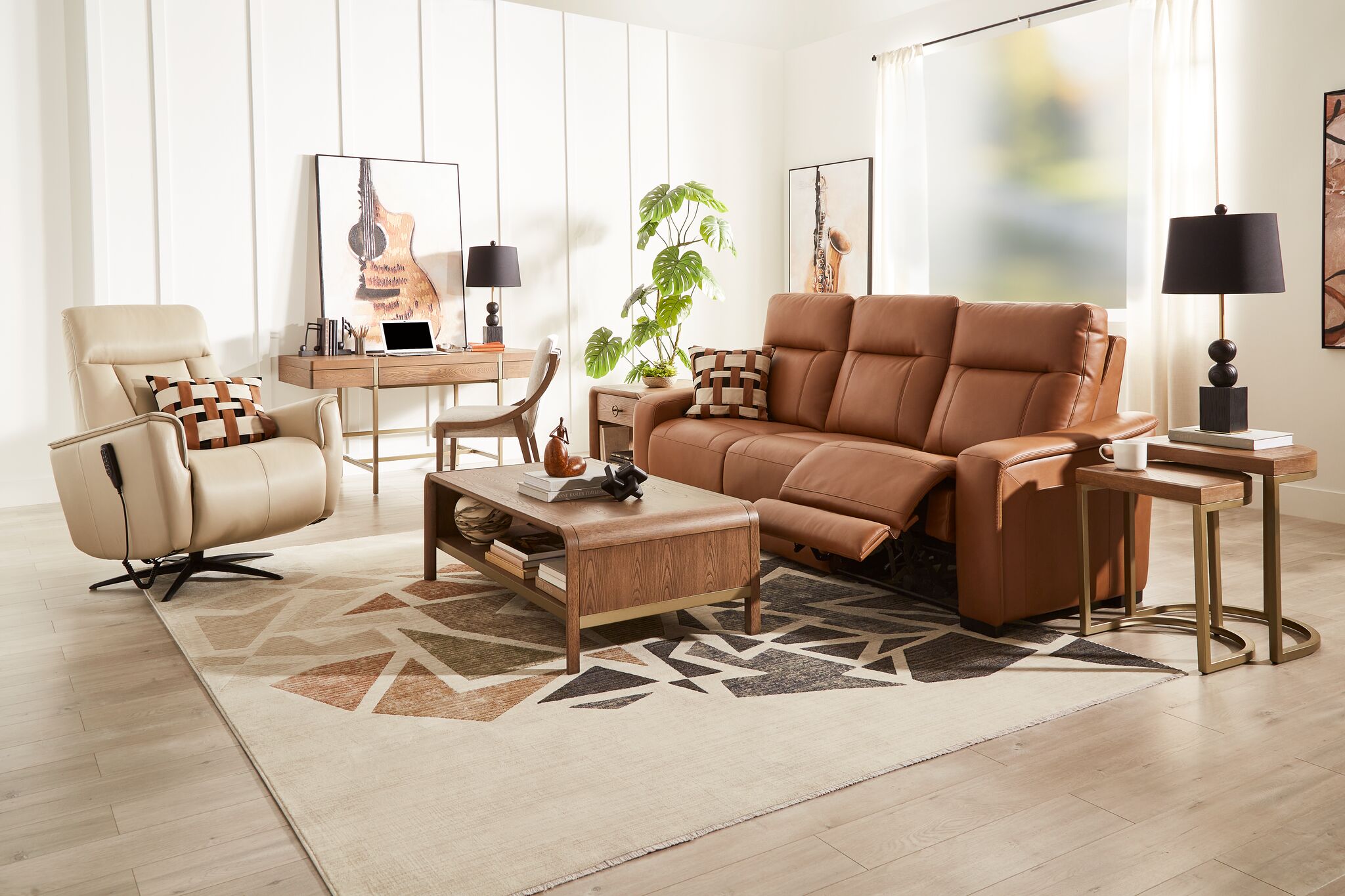 In Harmony - Zeppelin Power Reclining Sofa - Tan