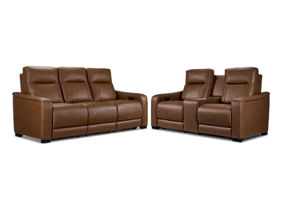 In Harmony - Zeppelin Power Reclining Sofa and Loveseat Set - Tan