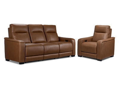 In Harmony - Zeppelin Power Reclining Sofa and Recliner Set- Tan
