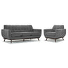 Ziva Sofa and Chair Set - Grey