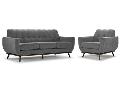 Ziva Sofa and Chair Set - Grey