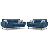 Ziva Sofa and Loveseat Set - Blue