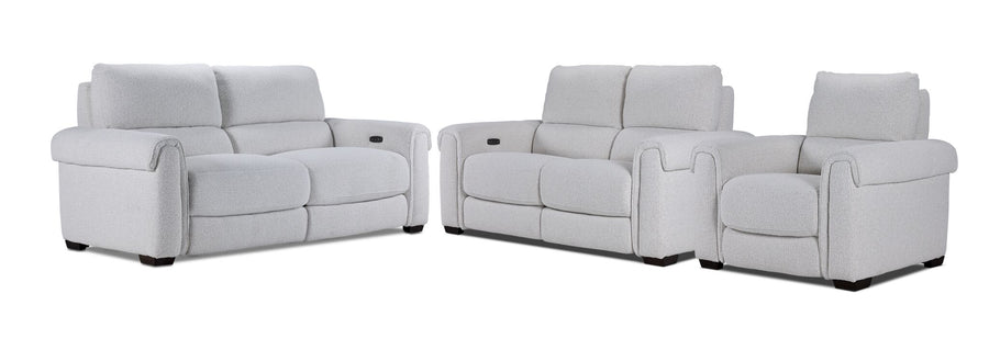 Zoey Power Reclining Sofa, Loveseat and Recliner Set - Natural