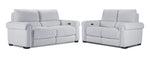 Zoey Power Reclining Sofa and Loveseat Set - Snow