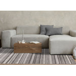 Zola 6'7" x 9'6" Patterned Rows Area Rug - Grey, White, Black