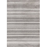 Zola 6'7" x 9'6" Patterned Rows Area Rug - Grey, White, Black