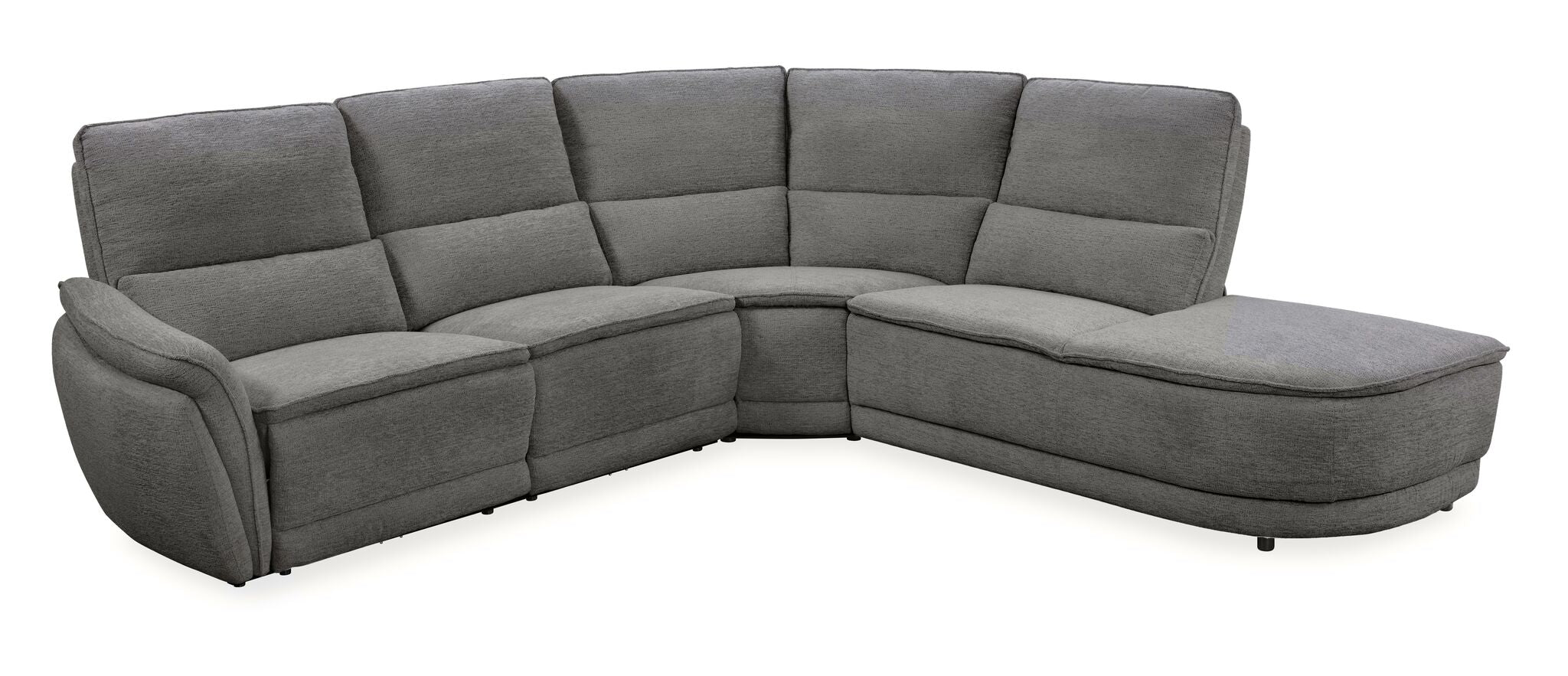 Emerson 4-Piece Power Reclining Sectional with Right Facing Chaise - Grey