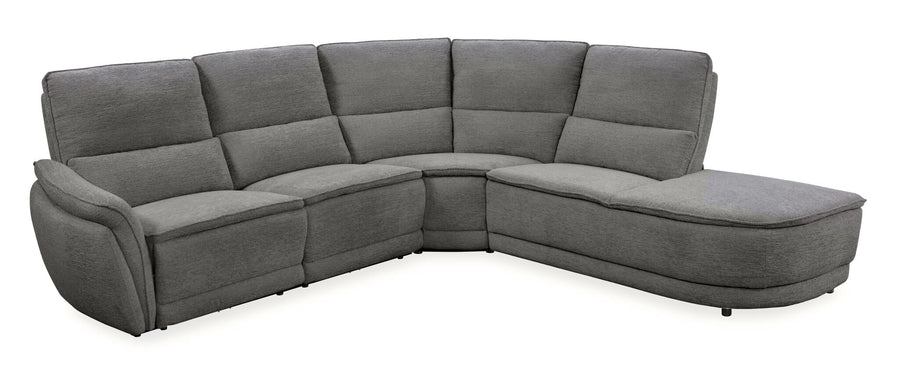 Emerson 4-Piece Power Reclining Sectional with Right Facing Chaise - Grey