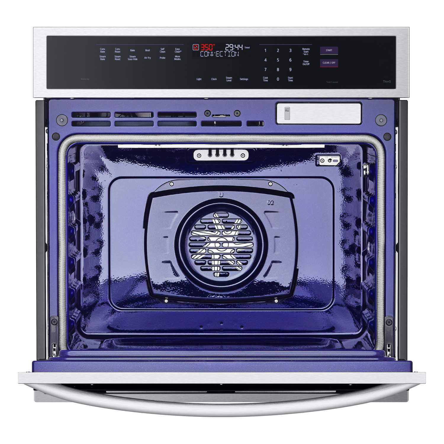 LG Stainless Steel 29.75" Smart Single Wall Oven with 
True Convection, InstaView®, Air Fry and 
Steam Sous Vide (4.7 Cu. Ft.) - WSEP4727F