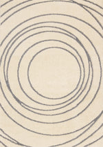 Sully 6'7" x 9'6" Circle Swirl Area Rug - Cream