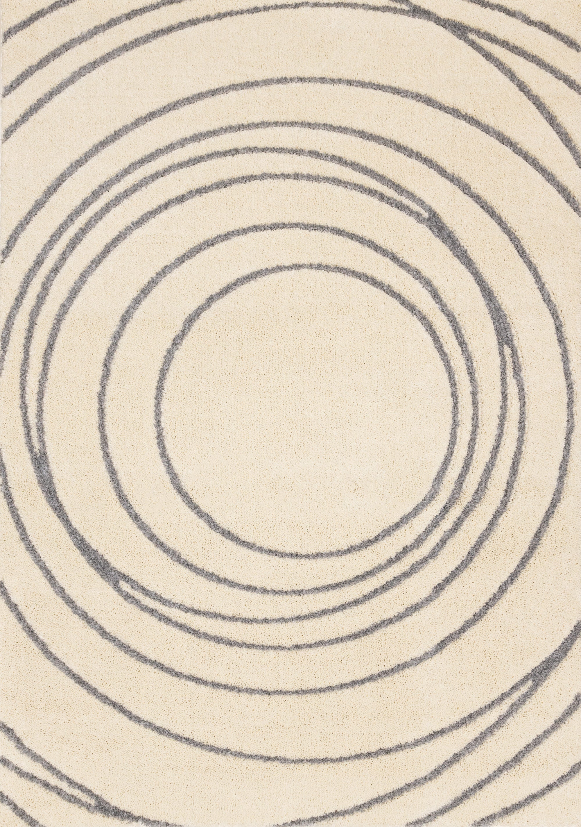 Sully 6'7" x 9'6" Circle Swirl Area Rug - Cream
