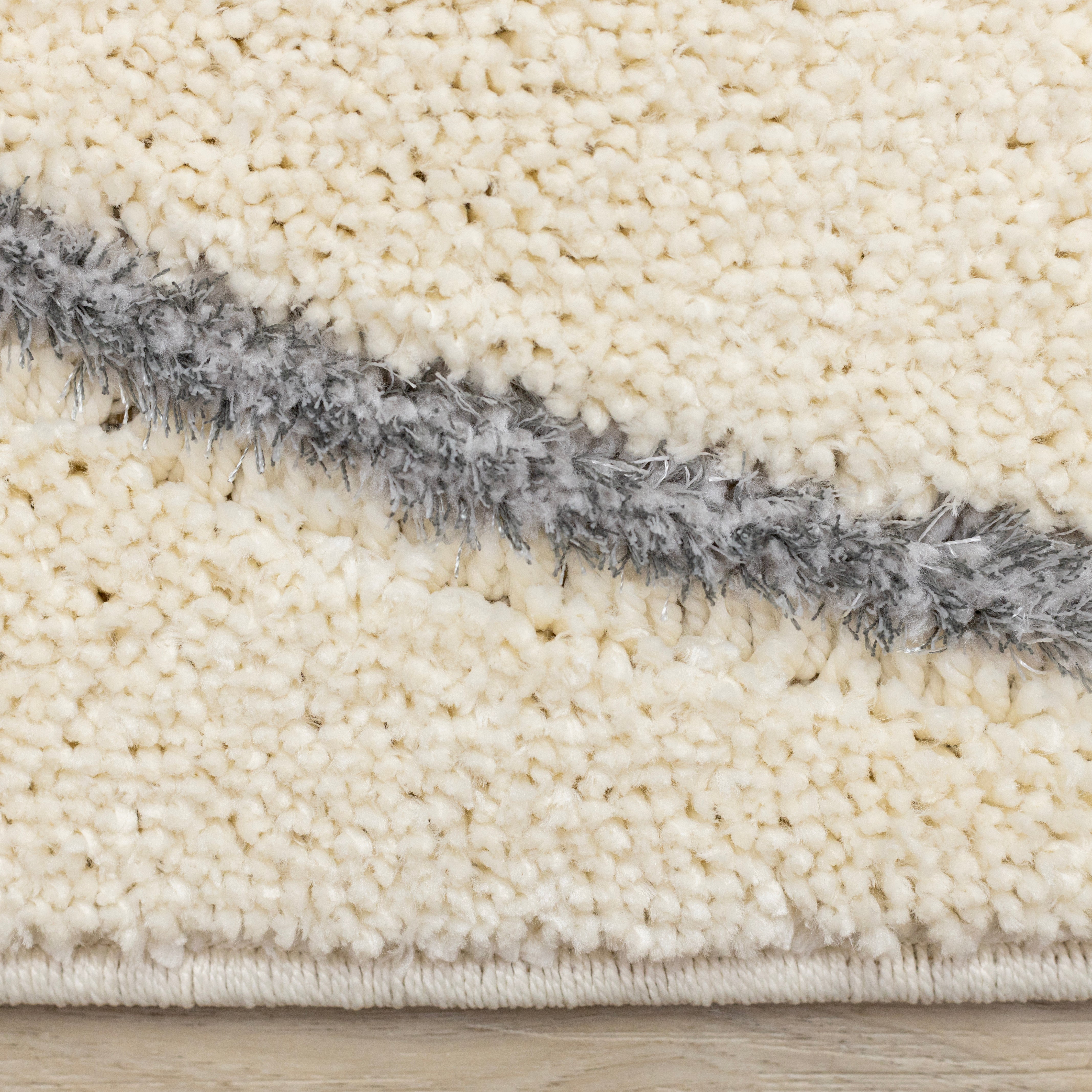 Sully 6'7" x 9'6" Circle Swirl Area Rug - Cream