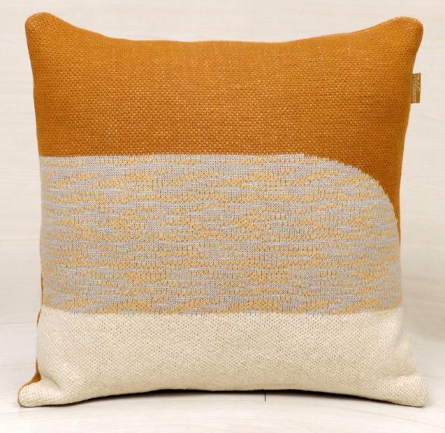 Kars 20" x 20" Decorative Cushion - Mustard/Charcoal/Off/White
