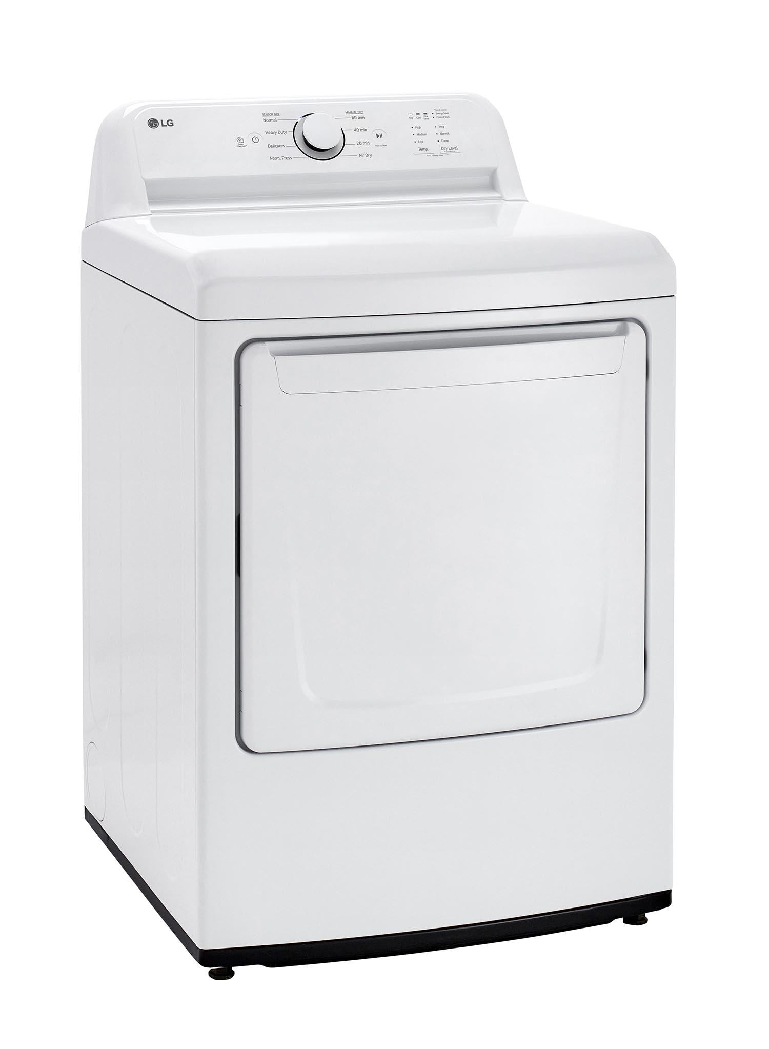 LG White Rear Control Energy Star Dryer with Sensor Dry (7.3 Cu. Ft) - DLE6100W