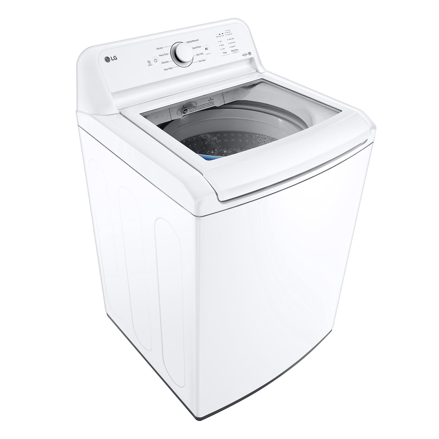 LG White Top Load Washer with Agitator and SlamProof® Glass Lid (4.8 Cu. Ft) -WT6105CW