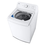 LG White Top Load Washer with Agitator and SlamProof® Glass Lid (4.8 Cu. Ft) & Dryer with Sensor Dry (7.3 Cu. Ft) - WT6105CW/DLE6100W