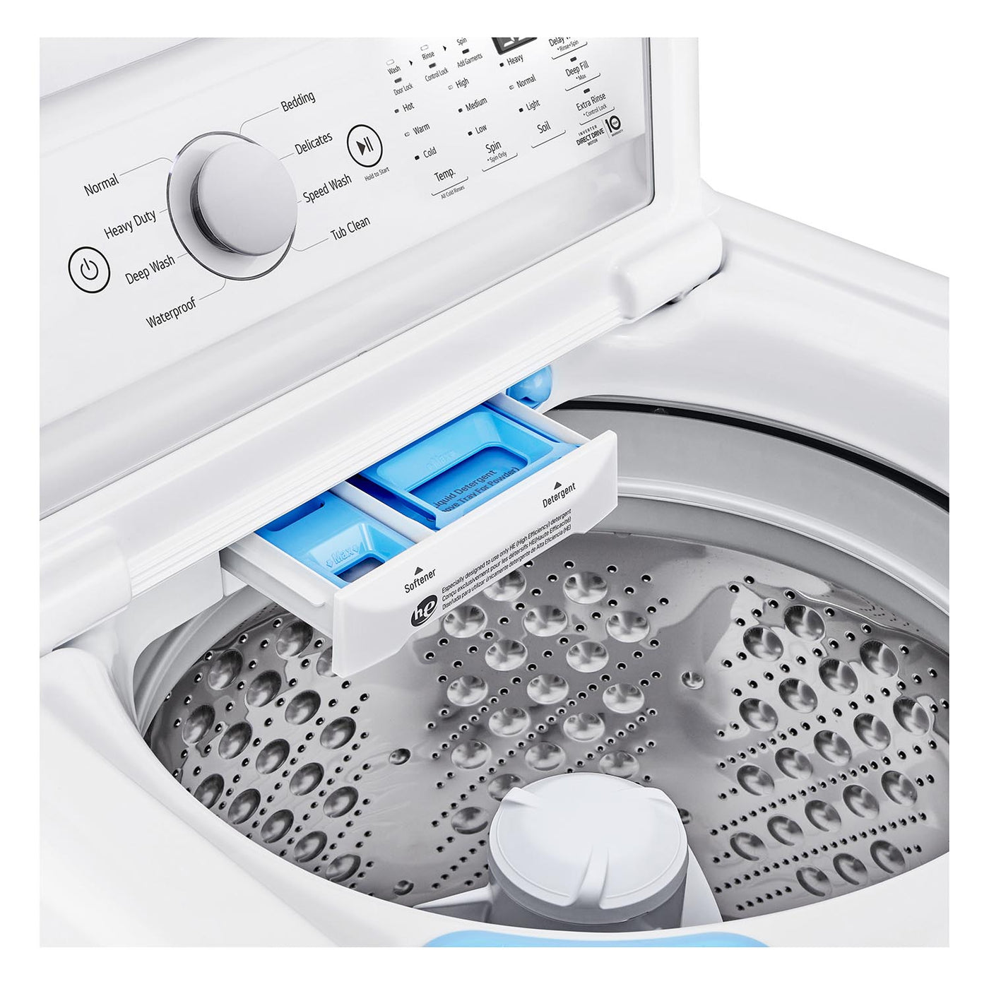 LG White Top Load Agitator Washer with 6Motion™ Technology (5.6 Cu. Ft) - WT7155CW