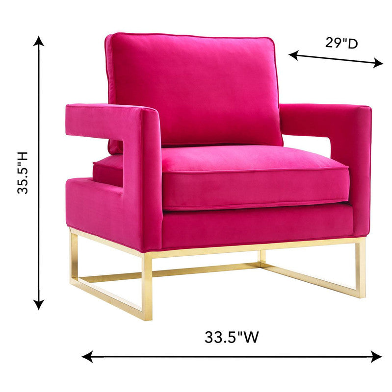 Ameshoff Velvet Accent Chair - Pink