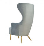Elray Velvet Wingback Accent Chair - Grey