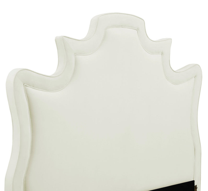 Sterre Platform Velvet King Bed - Cream