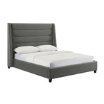 Ferret Platform Velvet King Bed - Grey