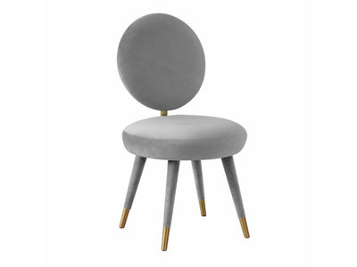 Marisbu Velvet Dining Chair - Light Grey