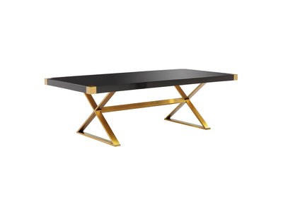 Zinna 95" Dining Table - Black/Gold