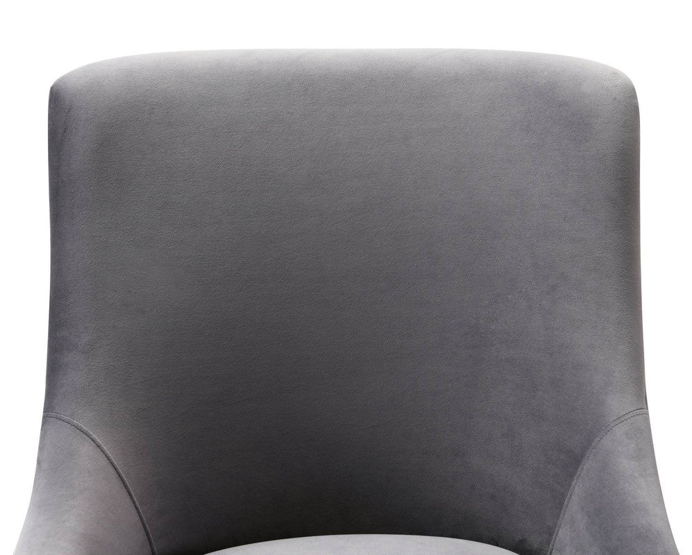 Aries Velvet Accent Chair - Grey