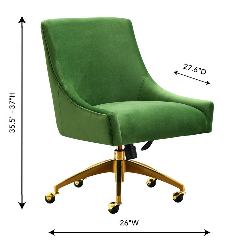 Aries Velvet Accent Chair - Green